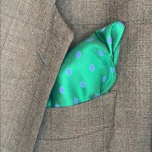 Silk polkadotted pocket square